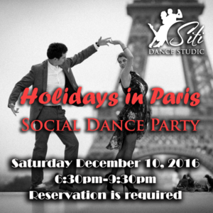 "HOLIDAYS IN PARIS" Social Dance Party @ Siti Dance Studio